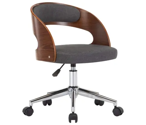 Grozāms Virtuves Krēsls, Izliekts Koks, Pelēks Audums Vidaxl