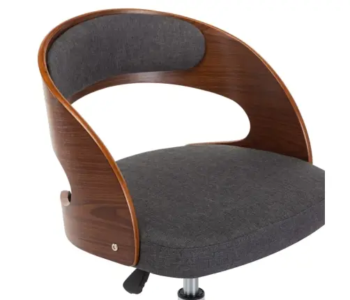 Grozāms Virtuves Krēsls, Izliekts Koks, Pelēks Audums Vidaxl