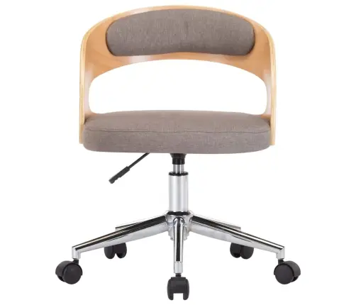 Grozāms Virtuves Krēsls, Izliekts Koks Un Pelēkbrūns Audums Vidaxl