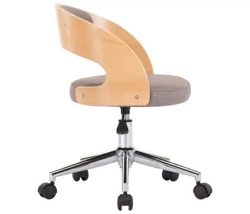 Grozāms Virtuves Krēsls, Izliekts Koks Un Pelēkbrūns Audums Vidaxl