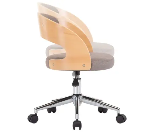 Grozāms Virtuves Krēsls, Izliekts Koks Un Pelēkbrūns Audums Vidaxl