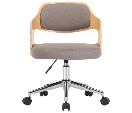 Grozāms Virtuves Krēsls, Izliekts Koks Un Pelēkbrūns Audums Vidaxl