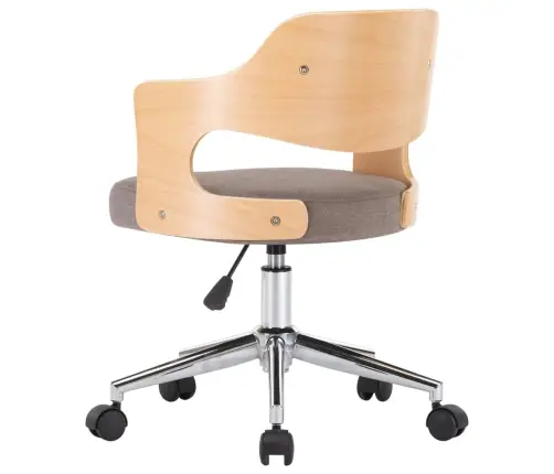 Grozāms Virtuves Krēsls, Izliekts Koks Un Pelēkbrūns Audums Vidaxl