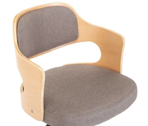 Grozāms Virtuves Krēsls, Izliekts Koks Un Pelēkbrūns Audums Vidaxl