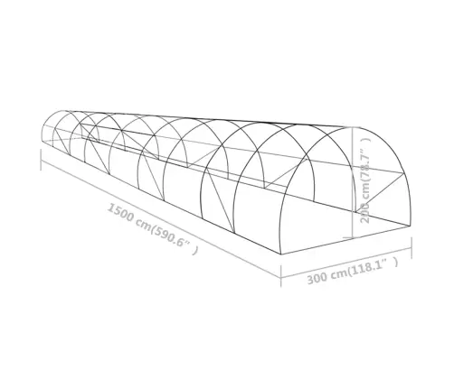 Kasvuhoone 45 M² 15 X 3 X 2 M