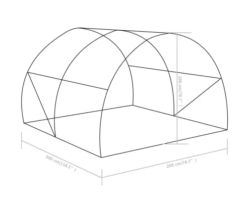 Kasvuhoone 6 M² 3 X 2 X 2 M