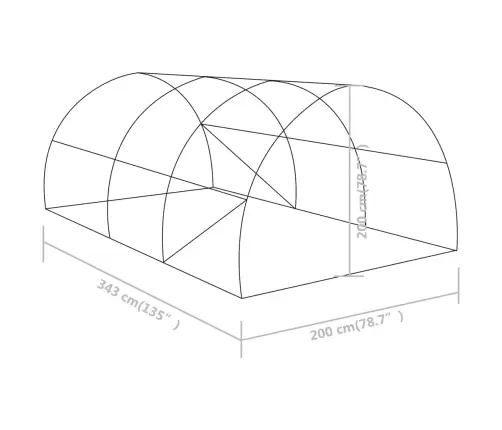Kasvuhoone 6,86 M² 3,43 X 2 X 2 M