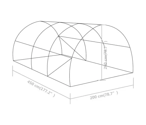 Siltumnīca, 9 M², 4,5X2X2 M Vidaxl