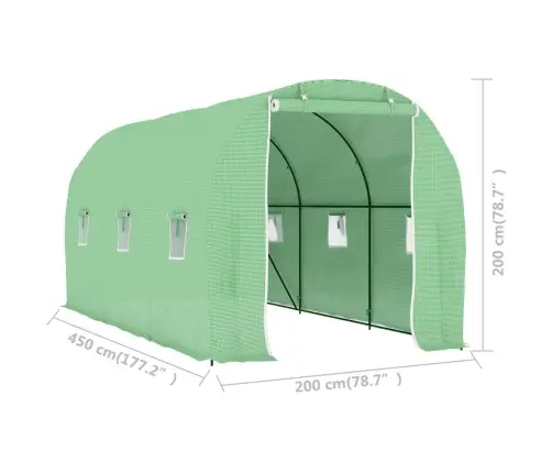 Siltumnīca, 9 M², 4,5X2X2 M Vidaxl