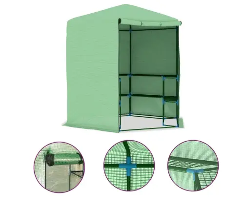 Siltumnīca Ar Plauktiem, Tērauds, 227X223 Cm Vidaxl