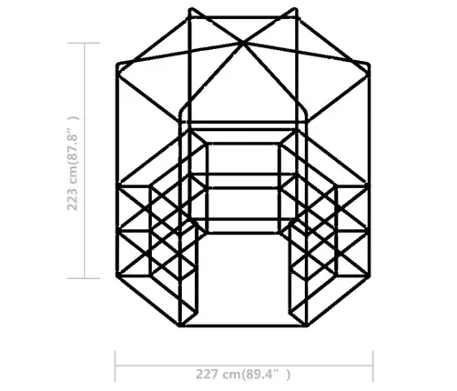 Siltumnīca Ar Plauktiem, Tērauds, 227X223 Cm Vidaxl