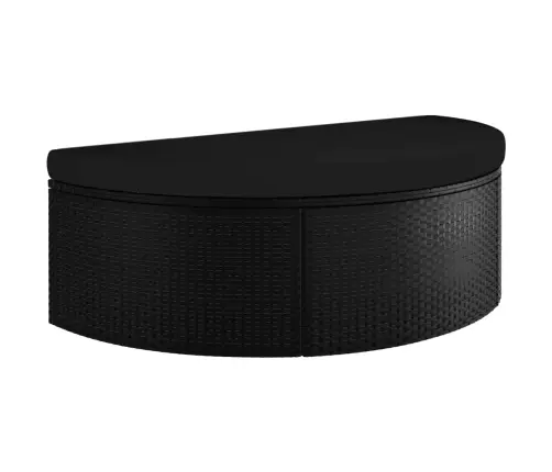 Dārza Gulta Ar Saulessargu, Melna Pe Rotangpalma Vidaxl