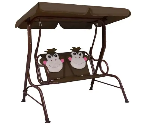 Bērnu Šūpuļdīvāns, Brūns, 115X75X110 Cm, Audums Vidaxl