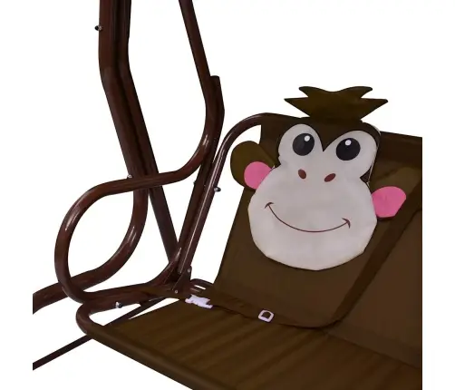 Bērnu Šūpuļdīvāns, Brūns, 115X75X110 Cm, Audums Vidaxl