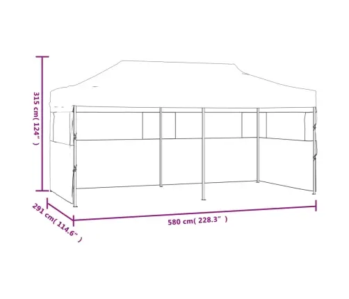 Saliekama Nojume Ar Sānu Sienām, Balta, 3X6 M, Tērauds Vidaxl