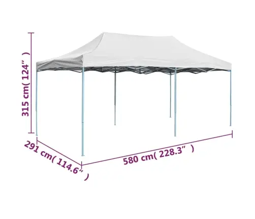 Professionaalne Kokkupandav Peotelk, 3 X 6 M Teras, Valge