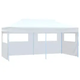 Sulankstoma Palapinė Su 4 Sienomis, Balta, 3X6M, Plienas