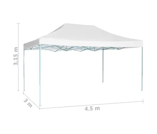 Saliekama Svinību Telts, 3X4,5 M, Balta Vidaxl