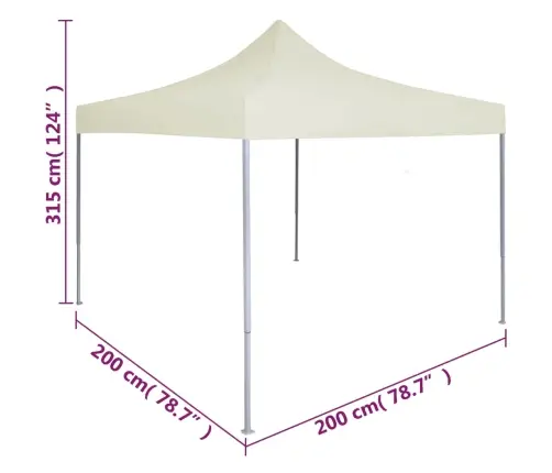Sulankstoma Proginė Palapinė, Kreminė, 2X2M, Plienas