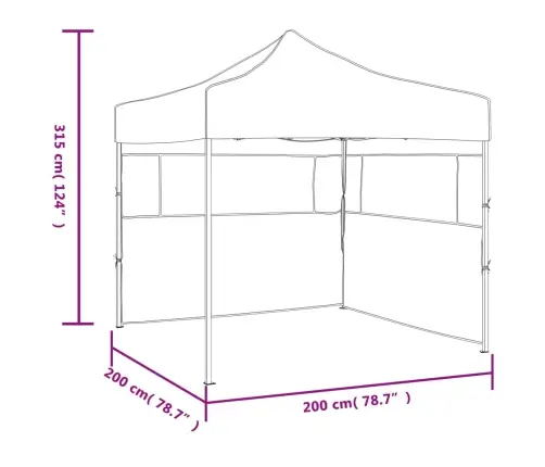 Saliekama Nojume Ar 2 Sienām, Pelēka, 2X2 M, Tērauds Vidaxl