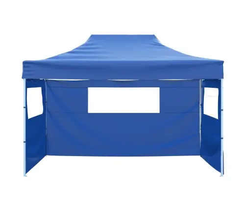 Saliekama Nojume Ar 3 Sienām, Zila, 3X4 M, Tērauds Vidaxl