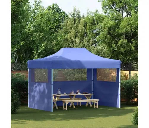 Saliekama Nojume Ar 3 Sienām, Zila, 3X4 M, Tērauds Vidaxl