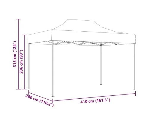 Sulankstoma Proginė Palapinė, Kreminė, 3X4M, Plienas