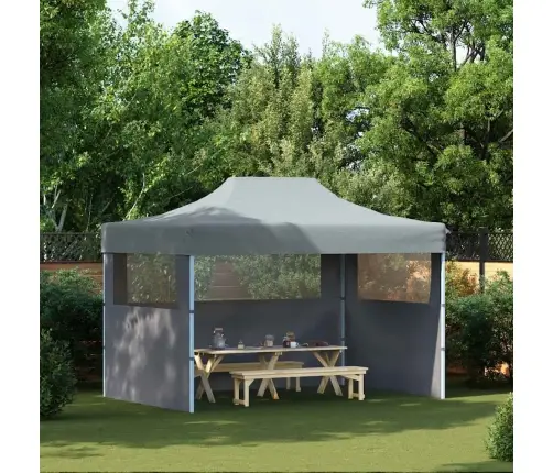 Saliekama Nojume Ar 3 Sienām, 3X4 M, Antracītpelēka, Tērauds Vidaxl