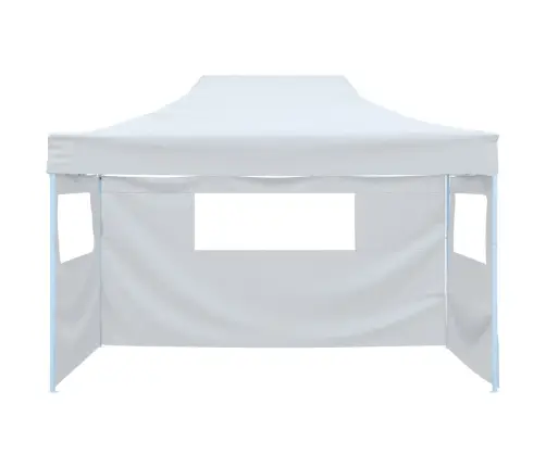 Sulankstoma Palapinė Su 3 Sienomis, Balta, 280X410X315 cm Plienas