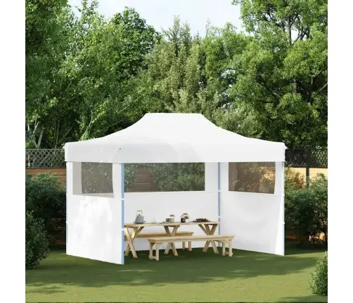 Sulankstoma Palapinė Su 3 Sienomis, Balta, 280X410X315 cm Plienas