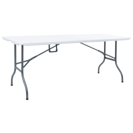Sulankstomas Sodo Stalas, Baltas, 180X72X72cm Hdpe