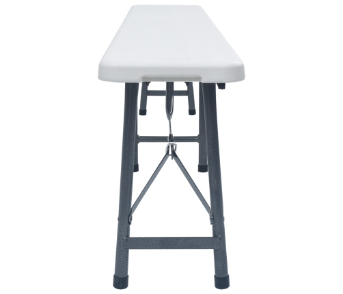 Saliekami Dārza Soli, 2 Gab., 180 Cm, Hdpe, Balti Vidaxl