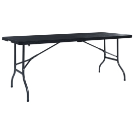 Saliekams Dārza Galds, Melns, 180X75X72 Cm, Melns Hdpe Vidaxl