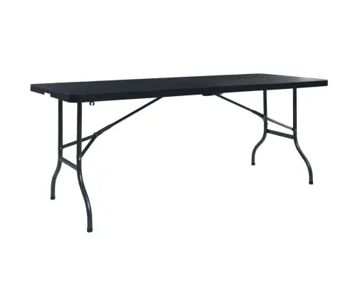 Sulankstomas Sodo Stalas, Juodas, 180X75X72cm Hdpe