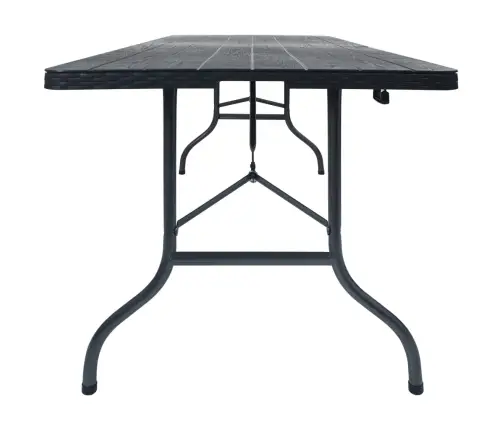 Sulankstomas Sodo Stalas, Juodas, 180X75X72cm Hdpe