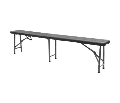 Saliekami Dārza Soli, 2 Gab., 180 Cm, Hdpe, Melni Vidaxl