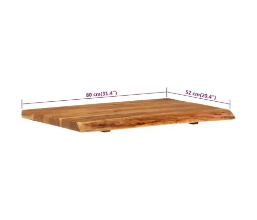 Vonios Spintelės Stalviršis, 80X52X3,8cm Akacijos Masyvas