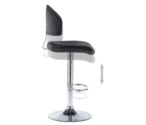 Bāra Krēsli, 2 Gab., Melna Mākslīgā Āda Vidaxl