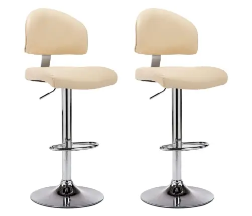 Bāra Krēsli, 2 Gab., Krēmkrāsas Mākslīgā Āda Vidaxl