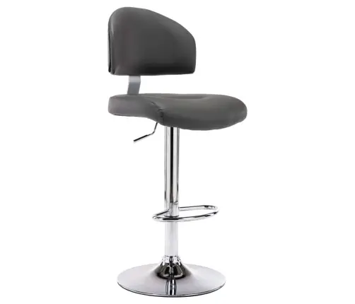 Baro Taburetės, 2Vnt., Pilkos Spalvos, Dirbtinė Oda