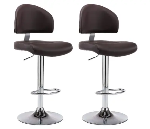 Bāra Krēsli, 2 Gab., Brūna Mākslīgā Āda Vidaxl
