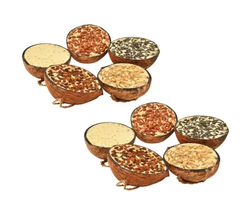 Putnu Barība, Pildītas Kokosriekstu Pusītes, 10 Gab., 290 G Vidaxl