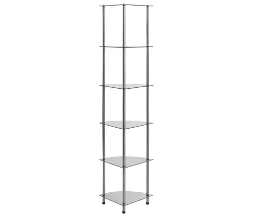 6-Līmeņu Plaukts, 30X30X160 Cm, Caurspīdīgs Rūdīts Stikls Vidaxl