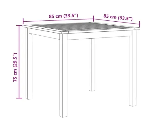 Dārza Galds, 85X85X74 Cm, Akācijas Masīvkoks Vidaxl