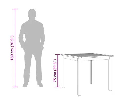 Dārza Galds, 85X85X74 Cm, Akācijas Masīvkoks Vidaxl