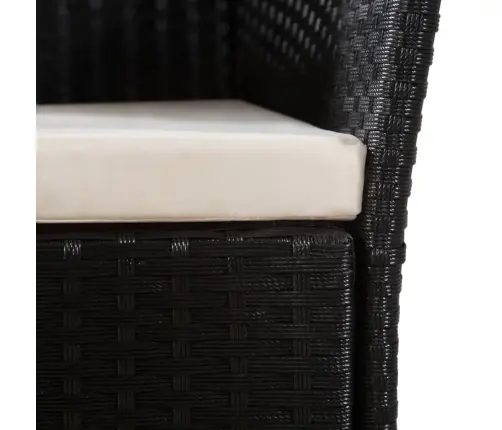 5-Daļīgs Dārza Mēbeļu Komplekts, Pe Rotangpalma, Melns, Brūns Vidaxl