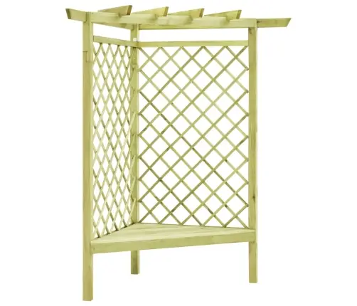 Stūra Pergola Ar Sēdekli, 130X130X197 Cm, Impregnēta Priede Vidaxl