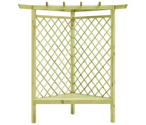 Stūra Pergola Ar Sēdekli, 130X130X197 Cm, Impregnēta Priede Vidaxl