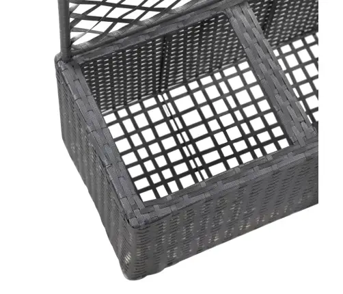 Vīteņaugu Režģis Ar 2 Augstām Kastēm, 58X30X107 Cm, Melns Pe Vidaxl