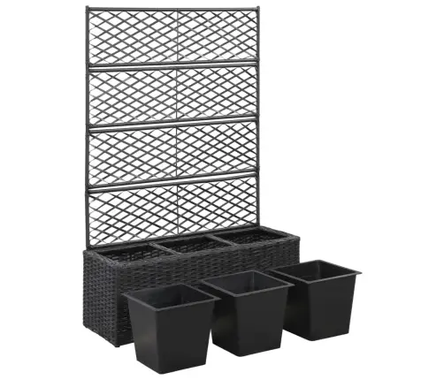 Võrega Taimelava 3 Potiga, 83 X 30 X 130 cm Polürotang, Must